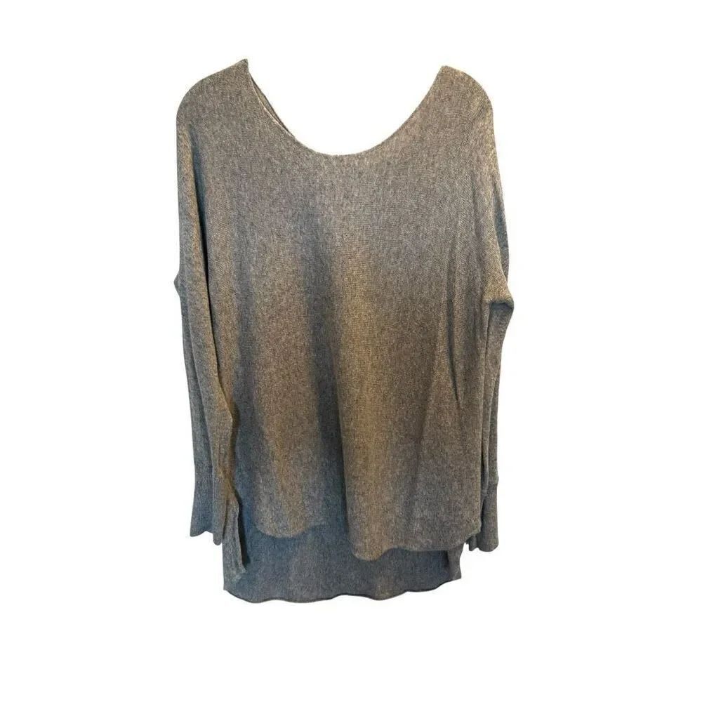 Susina high low gray tunic sweater size large